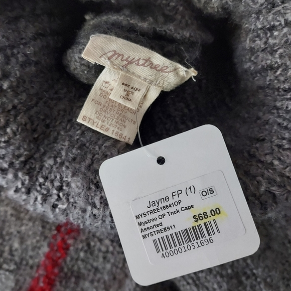 NWT Mystree sweater turtleneck poncho, one size - Picture 3 of 3